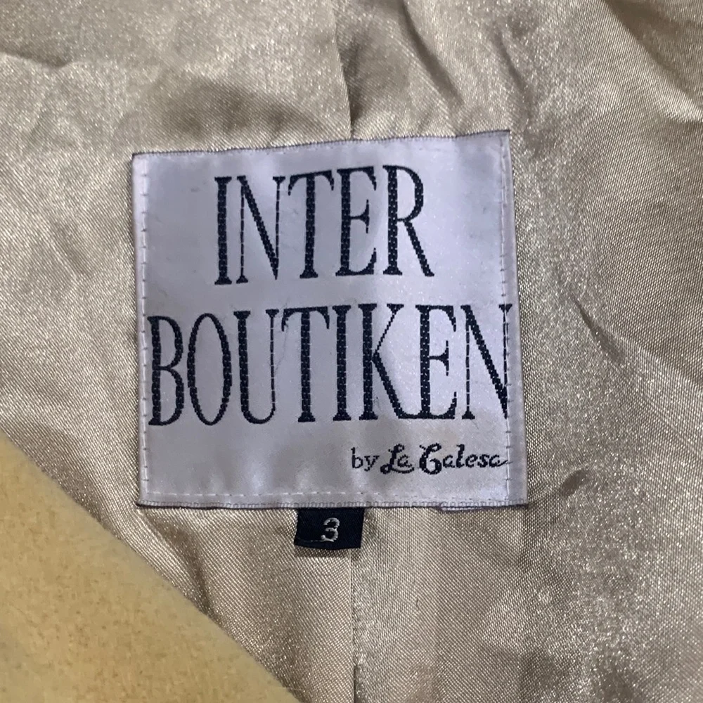 Inter Boutiken by La Calesa Women's Tan/Yellow Peacoat - Picture 2 of 2